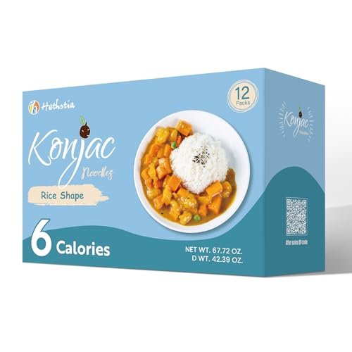 Hethstia Konjac Rice, 12 Packs Low Carb Shirataki Rice,...