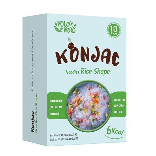 VOLO VERO Konjac Rice, 10 Packs, Keto, Vegan, Gluten-Free,...