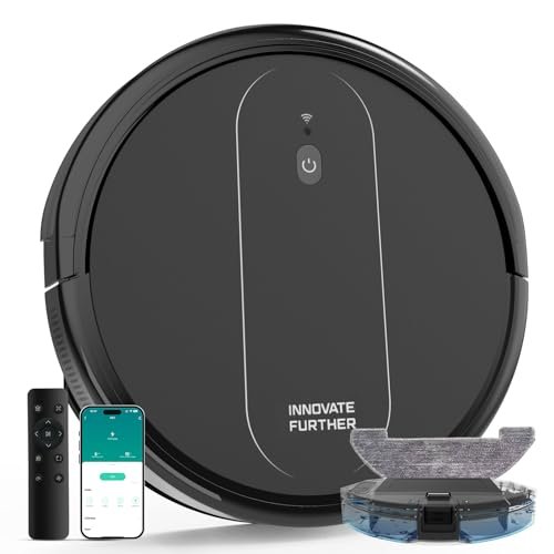 3-in-1 Robot Vacuum and Mop 4000Pa Strong Suction Vacuum...