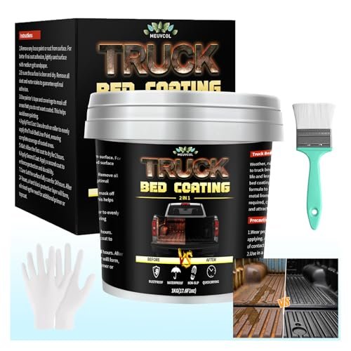 Meuvcol Truck Bed Liner Paint, 35 Floz Black Truck Bed...
