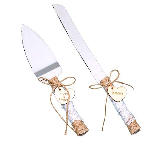 Rustic Love Sign Wedding Cake Knife and Server Set,Pizza...
