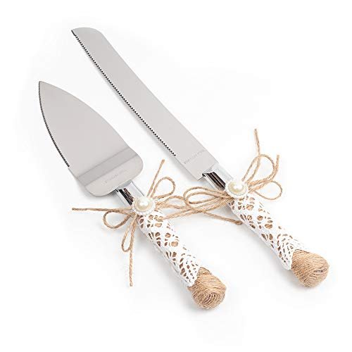 Rustic Wedding Cake Serving Set Wedding Cake Knife and...
