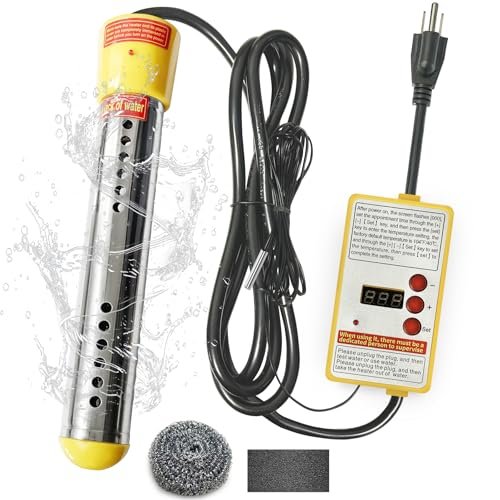 Immersion Water Heater - 304 Stainless Steel Portable Water...