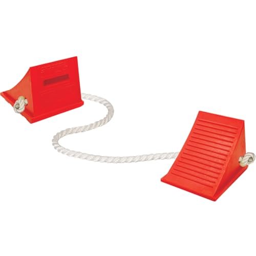 Checkers Roped Pair of Large Wheel Chocks for 32-46