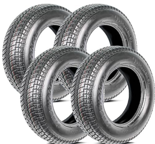 eCustomrim 4-Pack ST205/75D15 DEEP TREAD Trailer Tires Bias...
