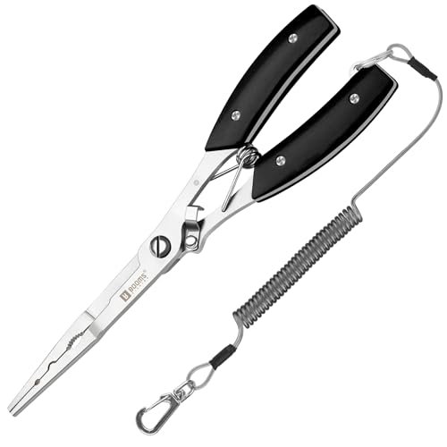 Booms Fishing Pliers Hook Remover: 8inch Long Nose Fish...