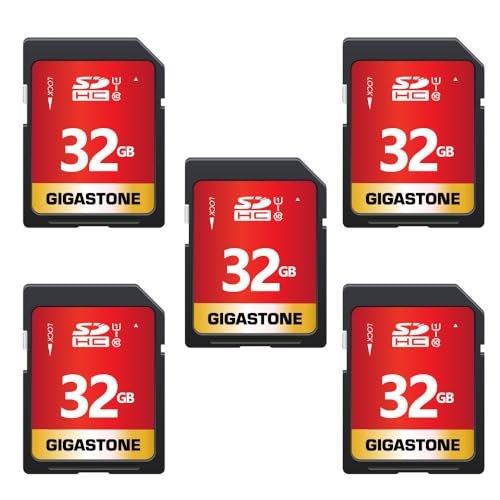 GIGASTONE 32GB SD Card 5-Pack UHS-I U1 Class 10 SDHC...