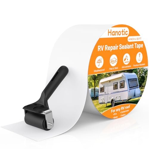 Hanotic RV Roof Tape with Roller, 4 Inch x 50...