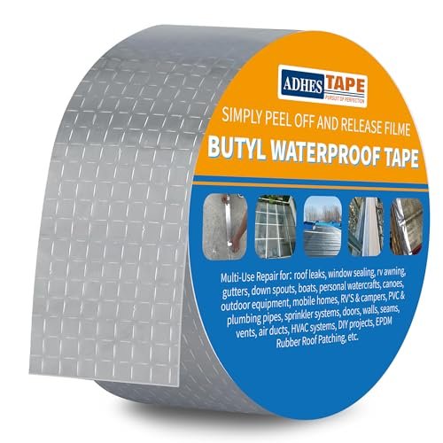 ADHES Butyl Tape Waterproof Tape, 2inch x 16feet Aluminum...