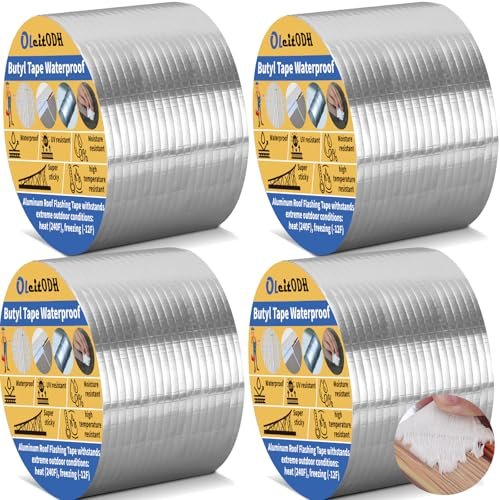 Oleitodh Butyl Tape Waterproof Tape, 1.2mm Thick, 4 Rolls...