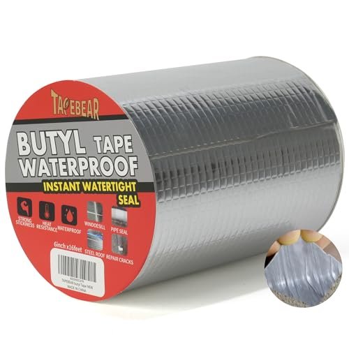 TAPEBEAR Butyl Tape Waterproof Sealing Tape 6inch x 16feet,...