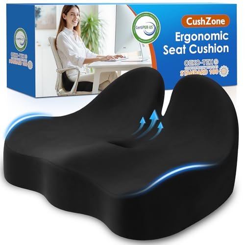 CushZone Seat Cushion, Memory Foam Office Chair Seat...
