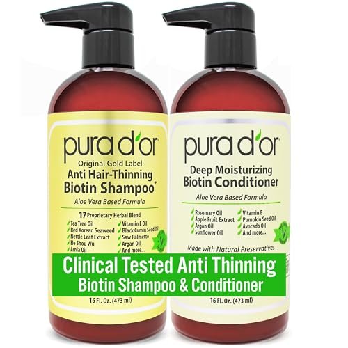PURA D'OR Anti-Thinning Biotin Shampoo & Deep Moisturizing...