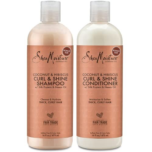 SheaMoisture Coconut & Hibiscus Curl & Shine Shampoo &...