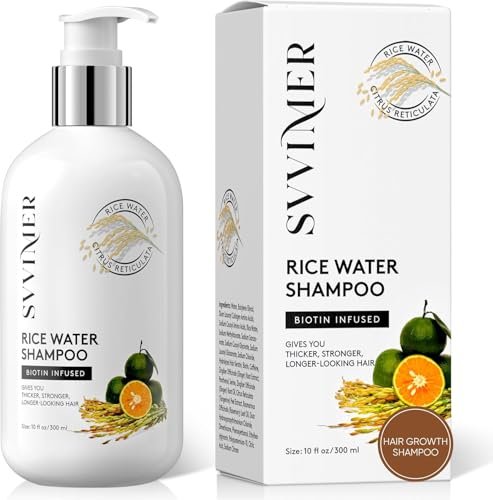 Svvimer Rice Water Hair Growth Shampoo - Biotin Thickening...