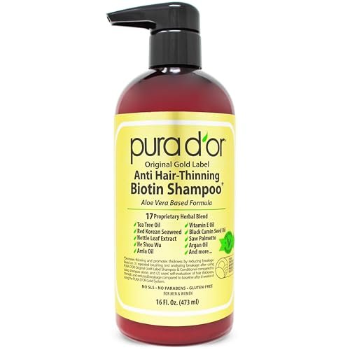 PURA D'OR Original Gold Label Anti-Thinning Shampoo...