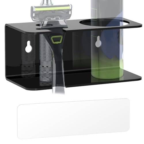 Linkidea Wall Mount Razor & Shaving Cream Holder for...