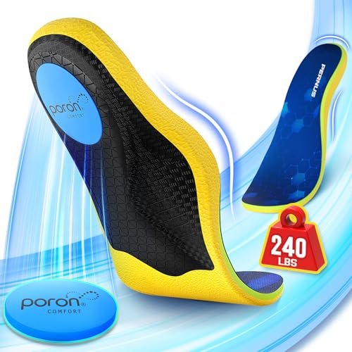 240+lbs Plantar Fasciitis Relief Insoles Men, Comfort PORON...