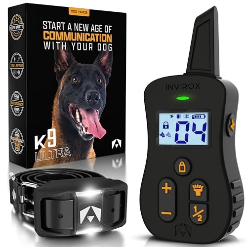 INVIROX Dog Shock Collar [Ultra K9] 124 Training Levels,...