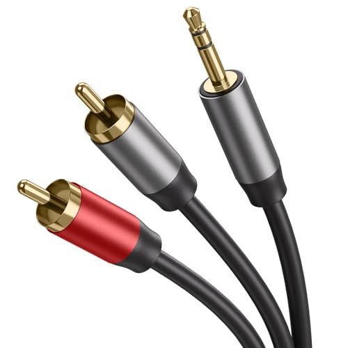 3.5mm to 2RCA Cable 4.9ft, Gold-Plated Aux to 2 x...