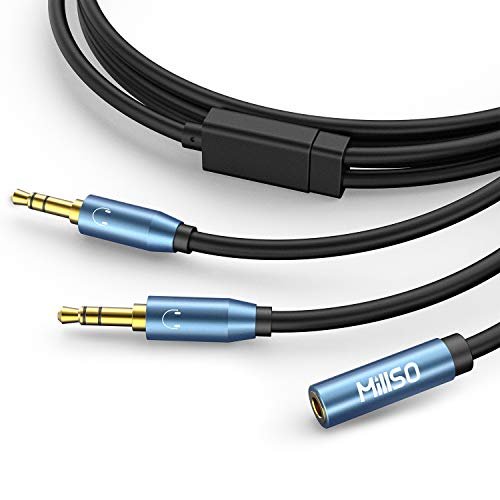 MillSO Audio Splitter, Female to 2 Male 3.5mm TRS Audio...