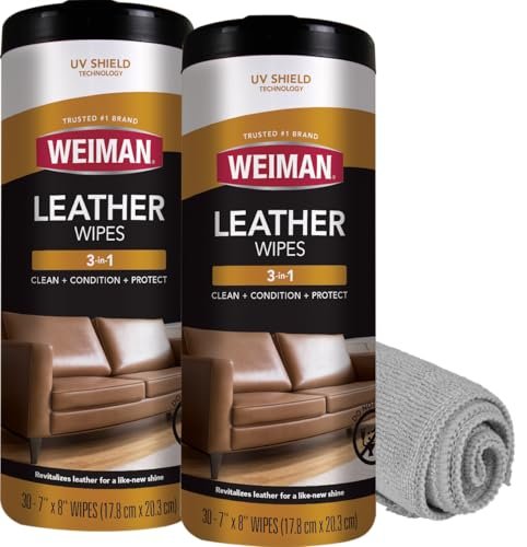 Weiman Leather Cleaner Wipes - Clean Condition UV...