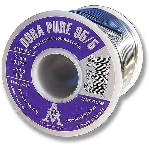 AIM Dura-Pure 95/5 Lead-Free 0.125inch Solid Solder Wire...