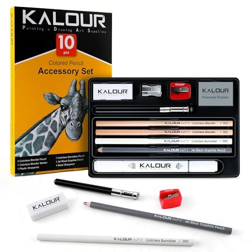 KALOUR Colored Pencil Accessory Kit,with Blenders,Erasers...