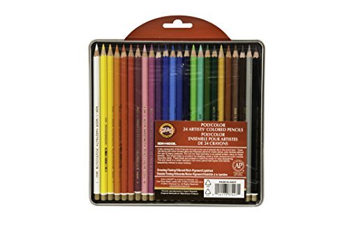 Koh-I-Noor Polycolor Drawing Pencil Set, 24 Assorted...