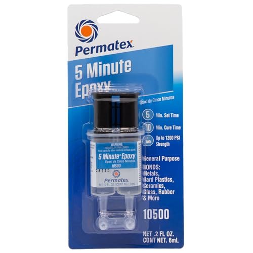 Permatex 10500-5 Minute Epoxy, Single-Use Syringe for...