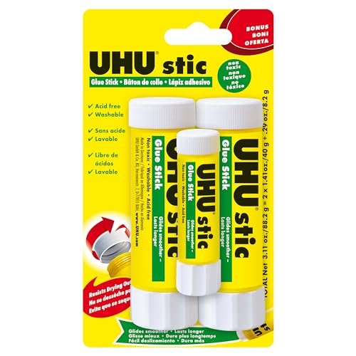 UHU Stic, Glue Stick Solvent Free, Washable, Screw on...