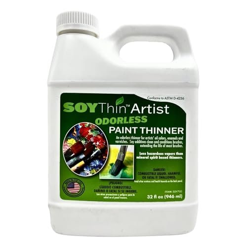 Eco Safety SoyThin Odorless Paint Thinner for Oil Painting,...