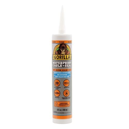 Gorilla Waterproof Caulk & Seal Silicone Sealant, 10oz...