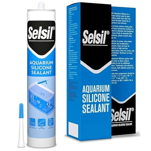 SELSIL Aquarium Silicone Clear Sealant - High Elasticity,...