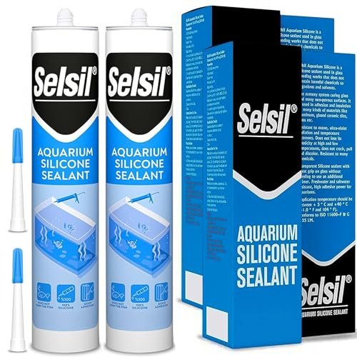 SELSIL Aquarium Silicone Sealant Clear, High Elasticity,...