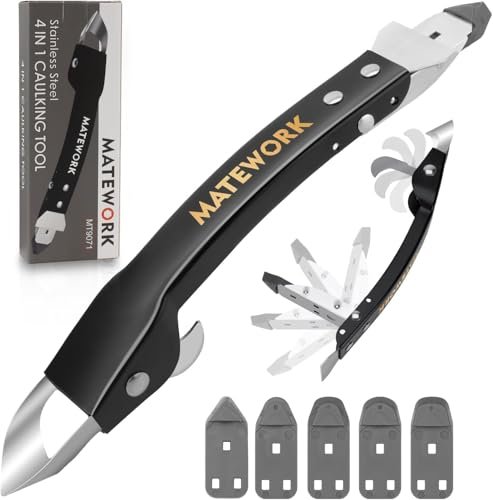 Caulking Tool Kit, Stainless Steel Caulk Remover Tool, 4...