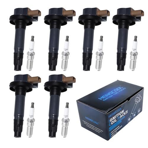 HENGCOOL Set of 6 Ignition Coil Packs & Spark Plugs...