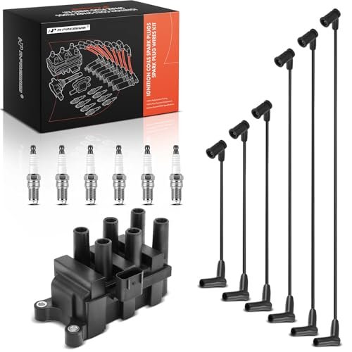 A-Premium 1 Ignition Coils with 6 Spark plug Wires and...