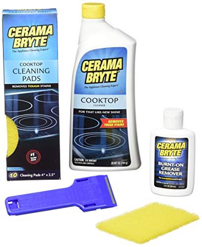 Cerama Bryte Best Value Kit: Ceramic Cooktop Cleaner 28oz,...