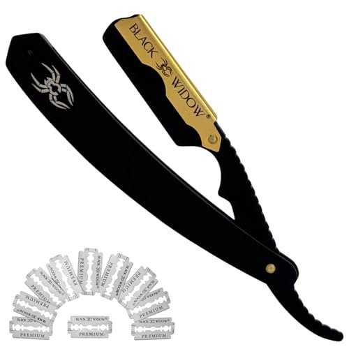 Black Widow Professional Straight Razor – Matte Black &...