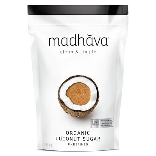 MADHAVA Organic Coconut Sugar 3 Lb. Bag (Pack of 1),...
