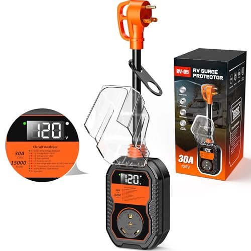 TOWTAMER 15,000J RV Surge Protector 30 Amp with LED...