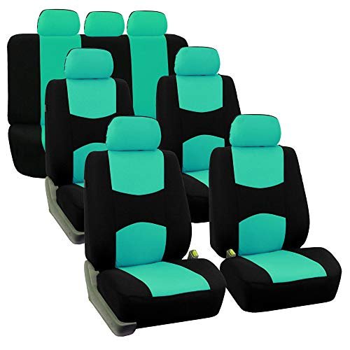 FH Group Flat Cloth Full Set Car Seat Covers Three...