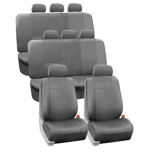 FH Group Seat Covers, PU Leather 3 Row w. 7...