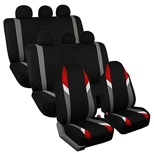 FH Group Supreme Modernistic Three Row Car Seat Covers,...