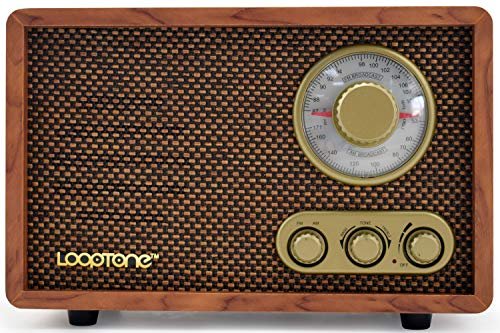 LoopTone AM FM Classic Retro Radio with Bluetooth...