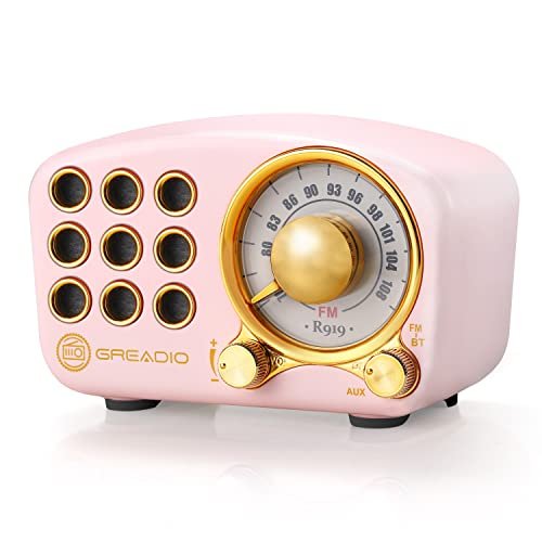 Retro Bluetooth Speaker, Vintage Radio-Greadio FM Radio...