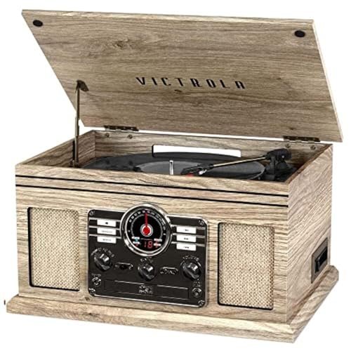 Victrola The Quincy 6-in-1 Bluetooth Record Player &...