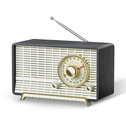 YOWGUIF AM FM Radio Classic Retro Wood Table Radio...