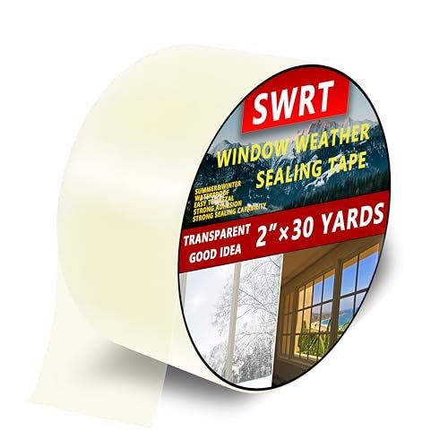 SWRT 2”x30yd/90ft Transparent Window Weather Sealing Tape,...
